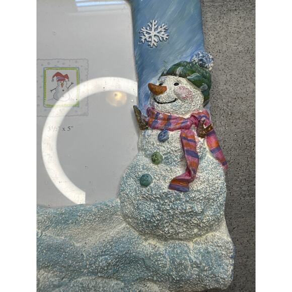 Christmas Snowman Red Cardinal Picture Frame Snow - Picture 2 of 6